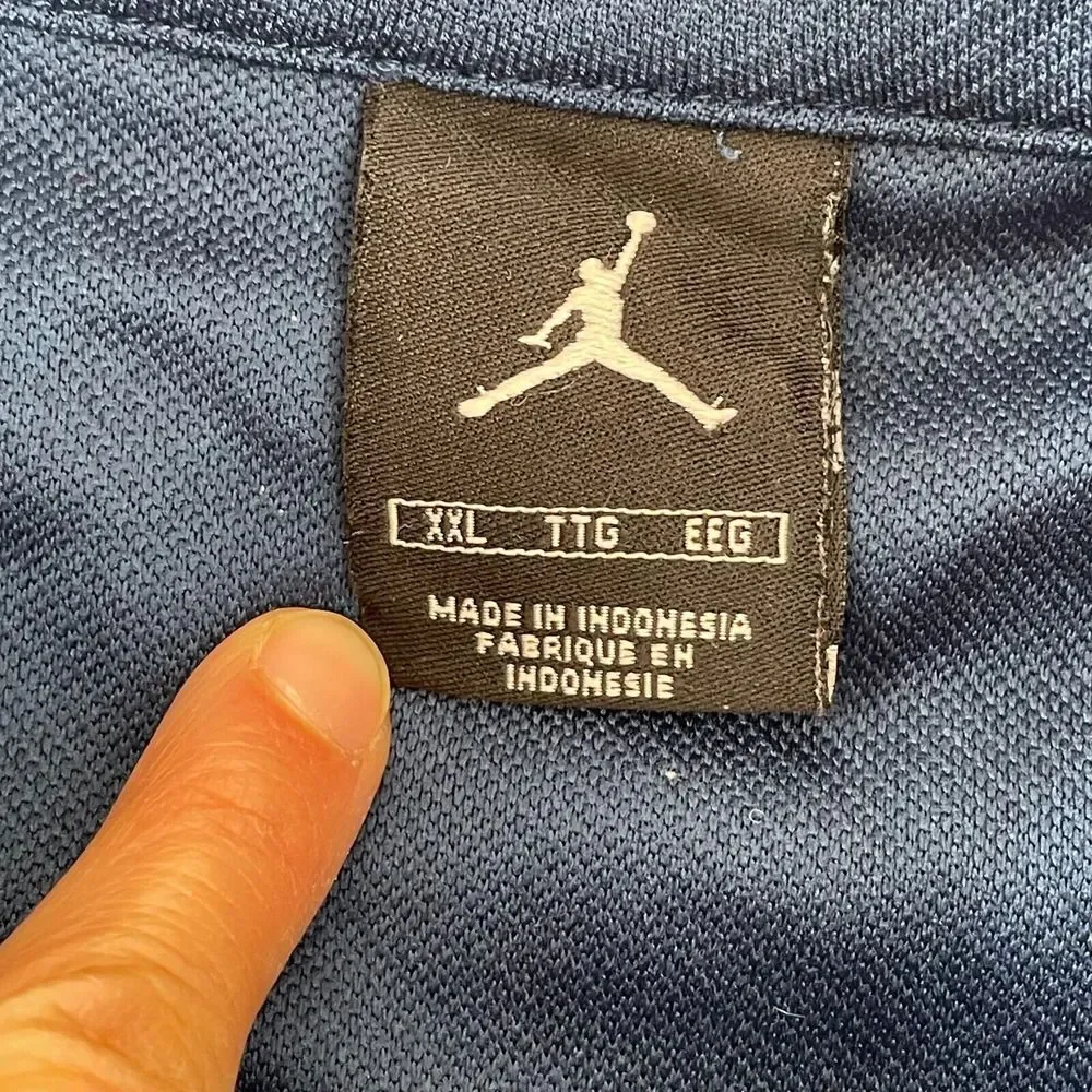 VTG Air Jordan North Carolina‎ Tar Heels Shooting Shirt 2XL Blue Warm Up Nike